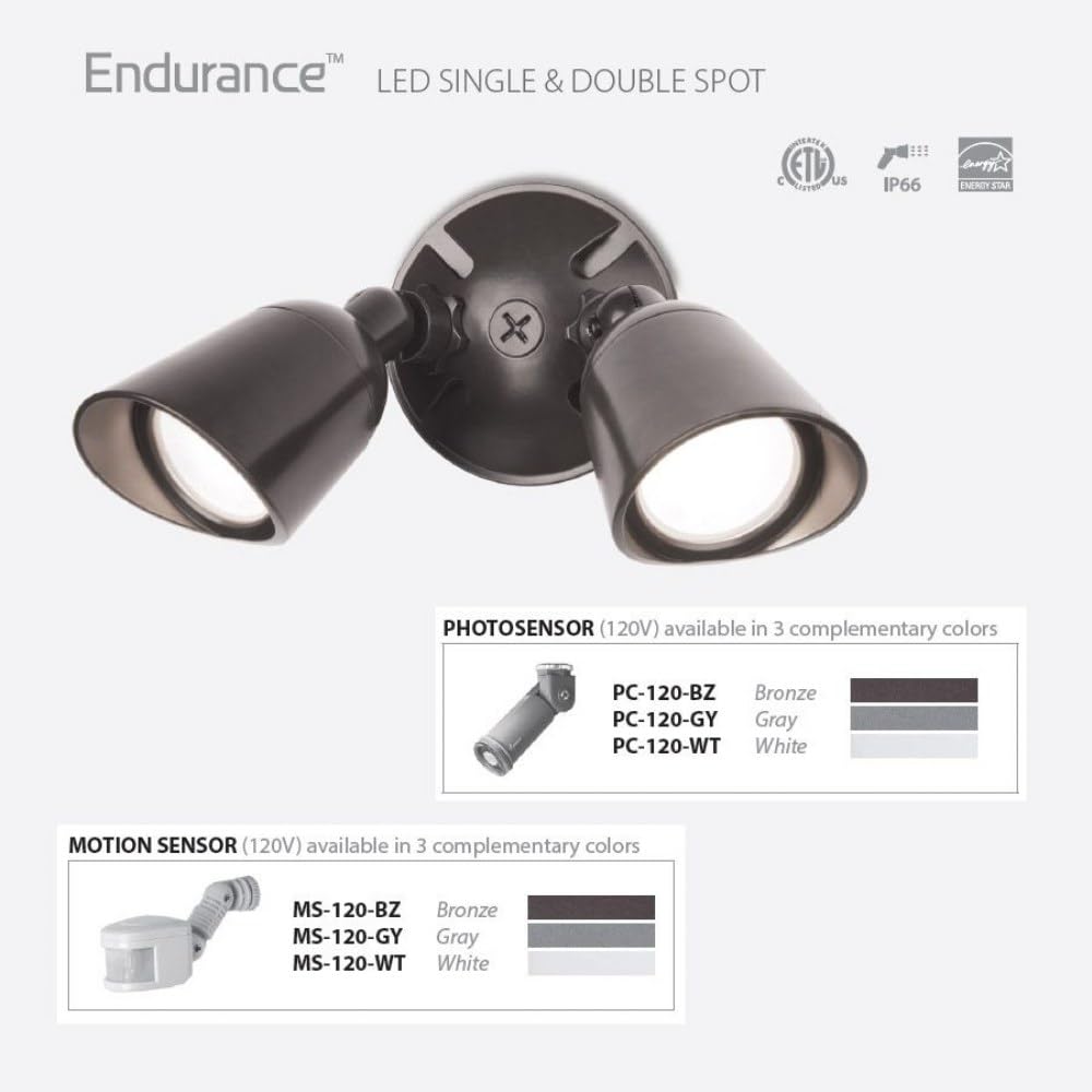 WAC Lighting, Endurance Double Spot Energy Star 30W LED Spot Light 3000K in Bronze