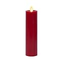 Luminara Classic Slim Flameless LED Candle, Burgundy 2" x 7.9", Battery Operated Moving Flame Pillar w/Timer, Safe Realistic Wax Candle, Home Decor