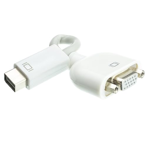 Mini-DVI to VGA Adapter Cable, Mini-DVI Male to HD15 Female, 6 inch