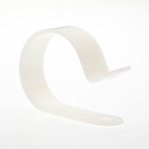100 Pack R-Type Cable Clamp 1/2" - Clear White - Wire Management - Wire Organizer - Home, Automotive, Marine, Office Wire Organizer