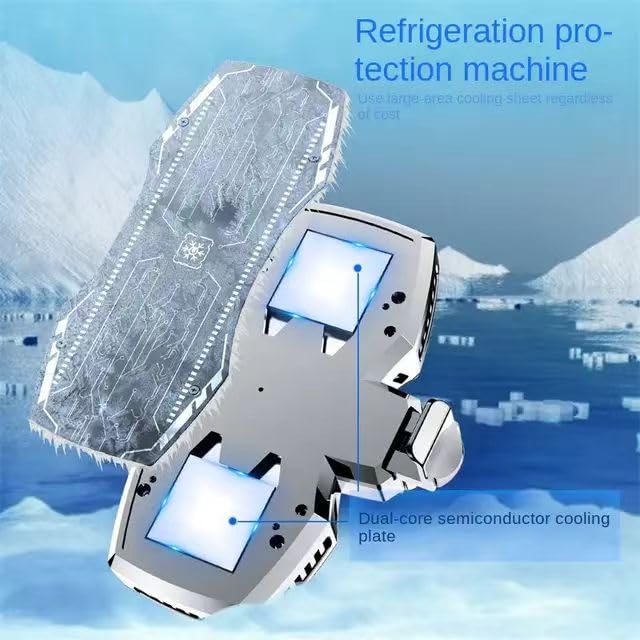 Phone Cooler for Tiktok Live Streaming, Mobile Gaming.Fast Cooling Cell Phone Refrigerator with Customized RGB Lighting, LED Temperature Display?Dual