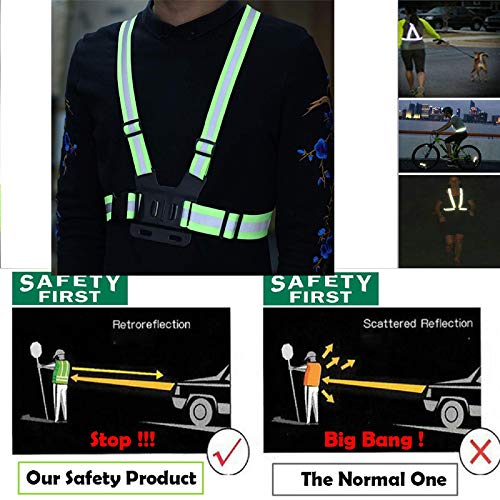 POV Action Camera Cellphone Selfie Reflective Vest Chest Strap Mount Harness for Gopro, DJI Osmo, Insta360 X5 X4 X3, for iPhone Samsung Cellphone
