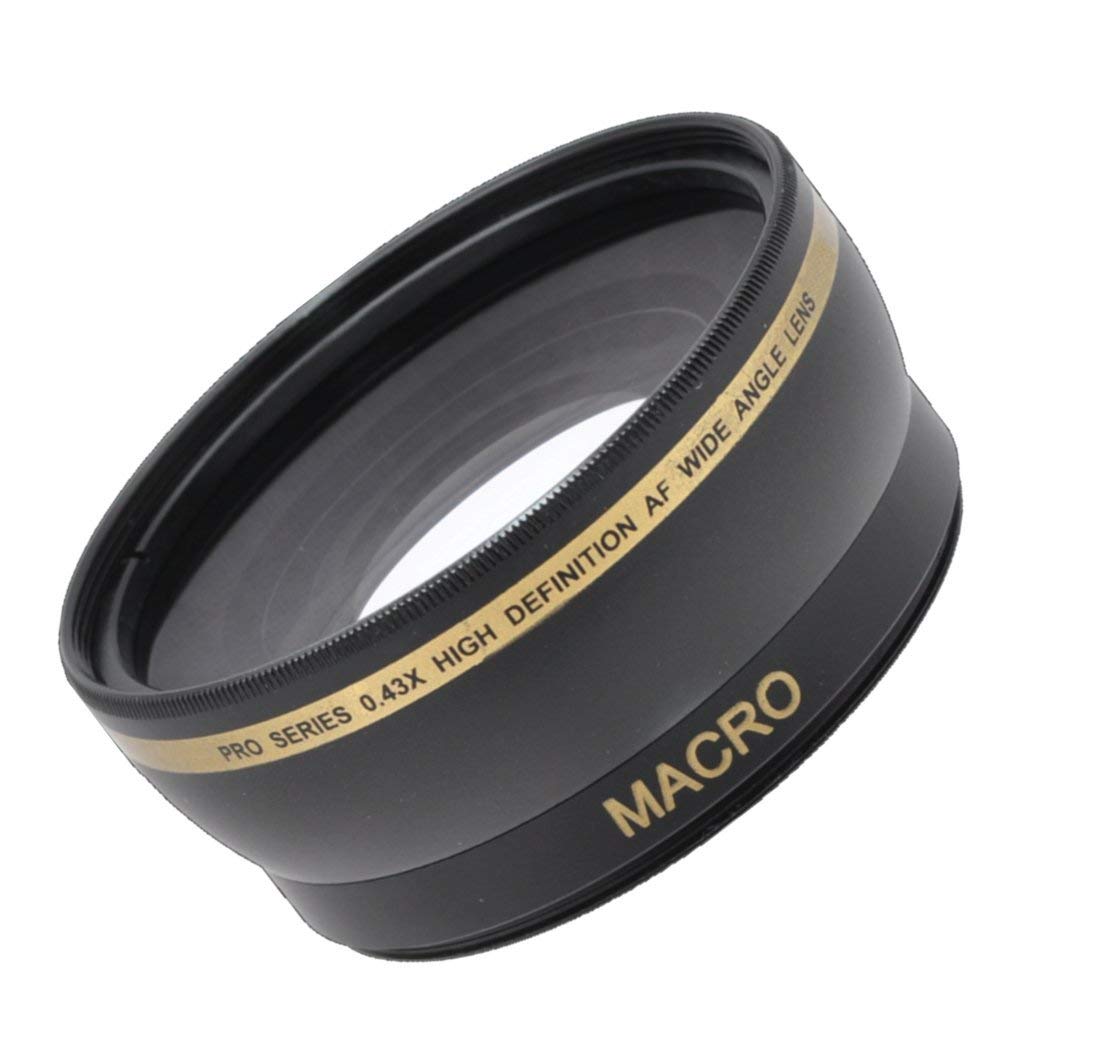 58mm 0.43X Wide Angle Lens For Canon Rebel T3, T3i, T4i, T5, T5i, T6, T6i, T6s, T7, T7i, SL1, SL2, EOS 60D, EOS 70D SLR Cameras with 18-55mm