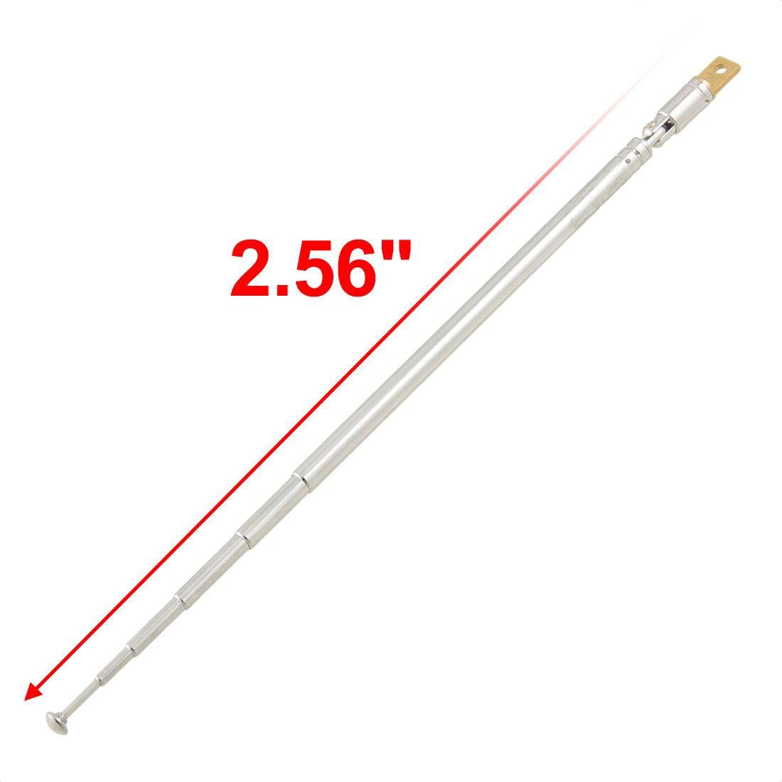 uxcell FM Radio Telescopic Antenna, Replacement Telescopic Antenna Aerial 15cm to 65cm 6 Sections for Radio, TV, Car, Portable AM Radios, Home Stereo