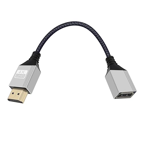 HuaLiSiJi HDMI Extension Cable HDMI Male to Female Cable 4K 60Hz 18Gbps UHD High Speed Nylon Braided Lead Support 3D, ARC, Ethernet for Computers, Blu
