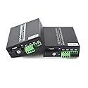 2 Port Contact Closure Over Fiber Optic Converter-Singlemode Fiber up to 12.4miles, for Door Open and Door Close,Entry Access Control,Alarm System