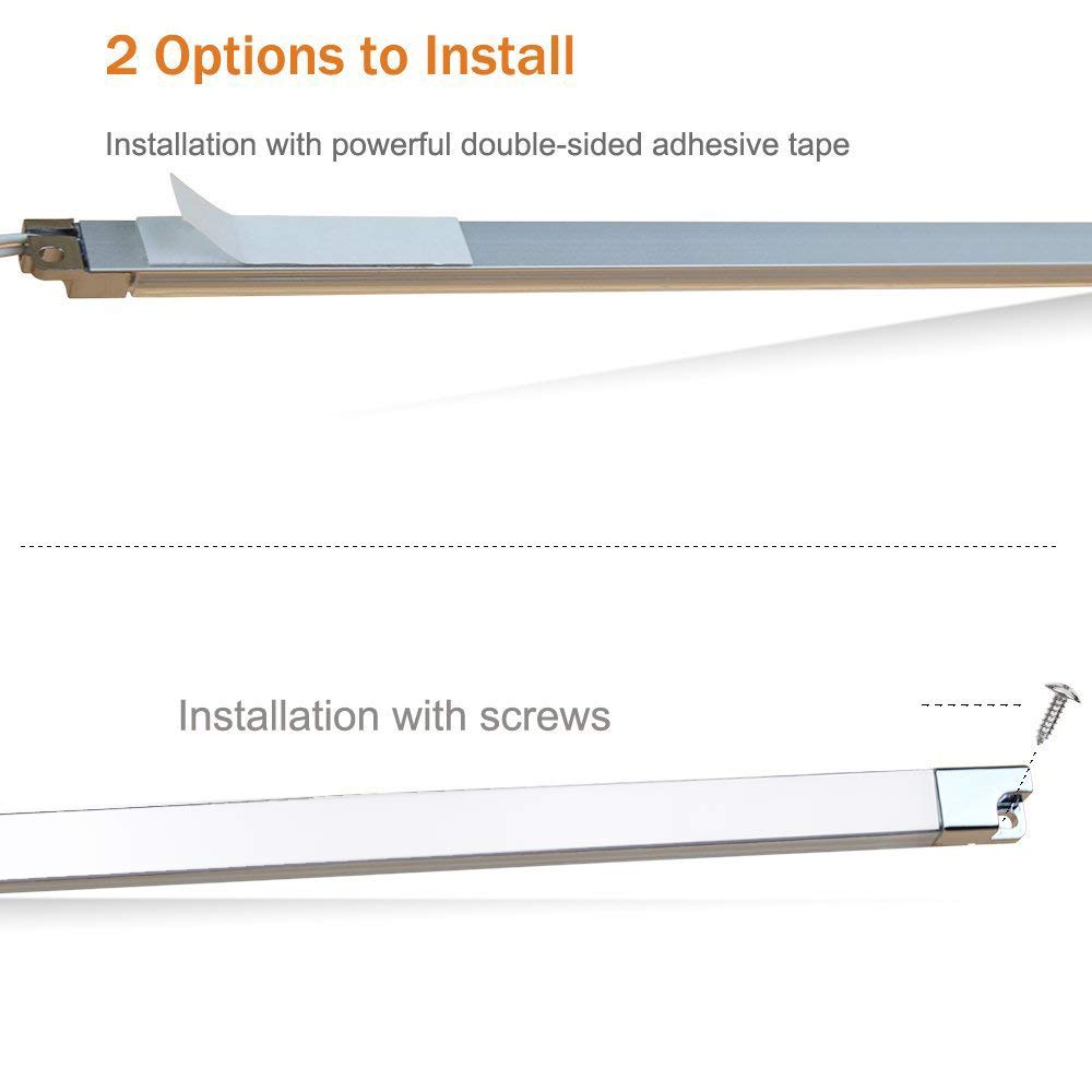 Cefrank Under Cabinet Lighting Bookshelf Light Bar - UL-Listed - Low Profile - Energy Saving - Cool to Touch - Soft Warm White