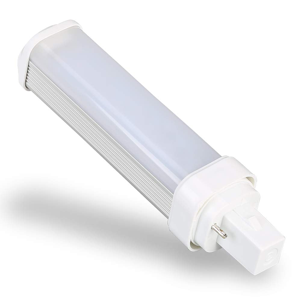 E-Simpo 1pc G24d 2-Pin Led Light Bulb 5W/4.7" PLC10W LED PL Horizontal 180D View Angle 2U Tube Plug in PL-C CFL Replacement Frosted Daylight 6000K (5W