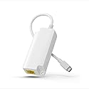 Gigabit PoE to USB C Converter for Smart Phone/Tablet, USB-C to Ethernet Adapter with 10W Charging, Power & Data 2-in-1 RJ45 Port to Type-C Adapter