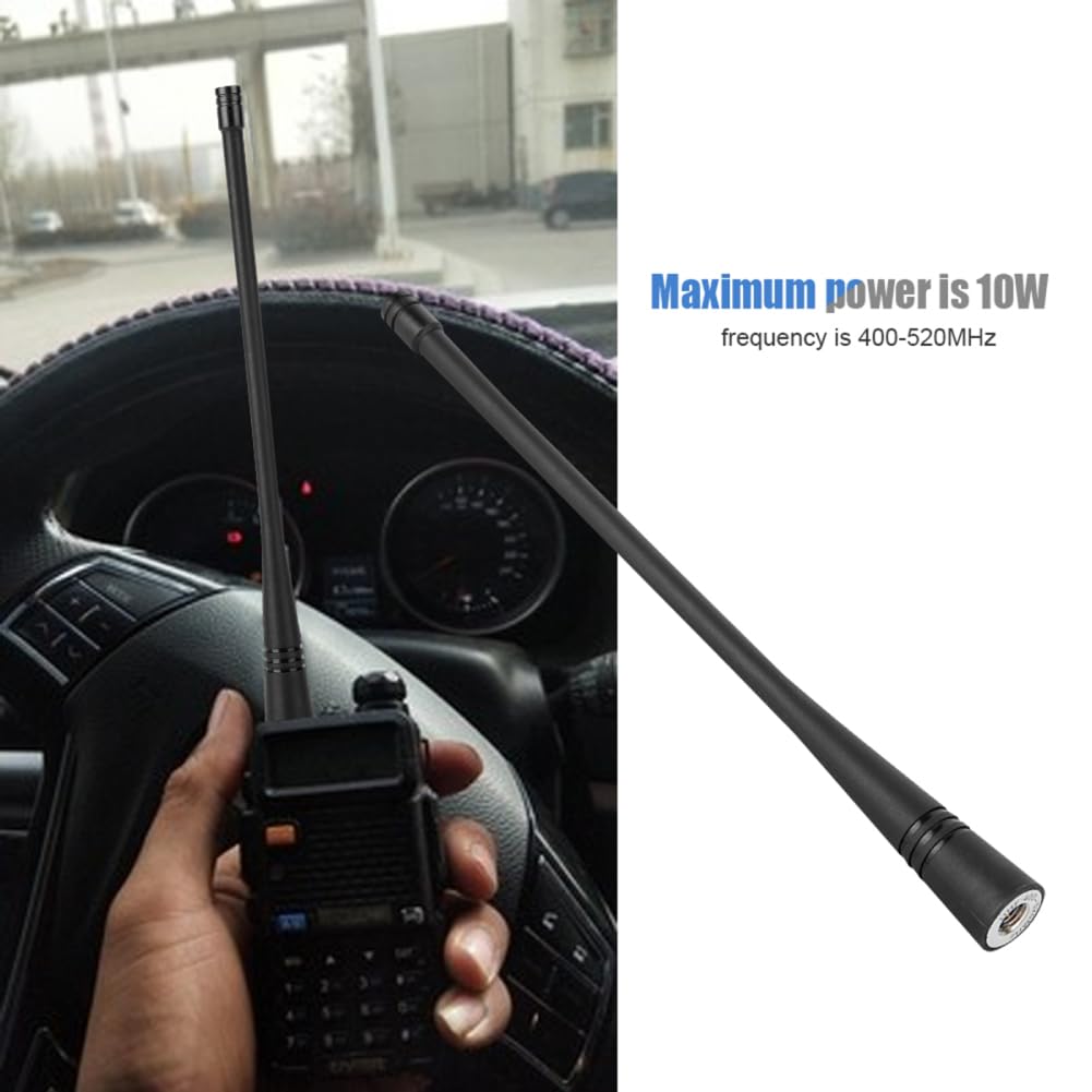 ASHATA SMA Male UHF Soft Rubber Antenna for 2 Way Radio Walkie Talkie 400-520MHz Frequency, Single Band With Stable Information