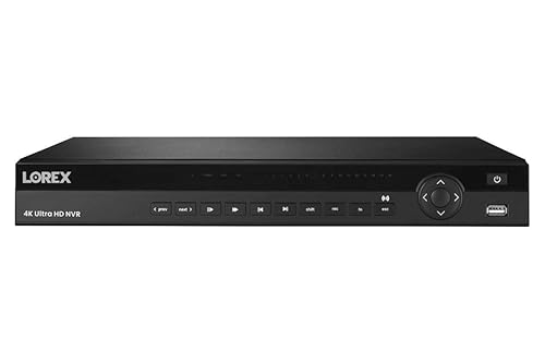 Lorex N881A38B Series 32 Channel 4K 2x4TB IP Ultra HD Security System Network Video Recorder (NVR) with Lorex Cloud Connectivity, Audio, Black