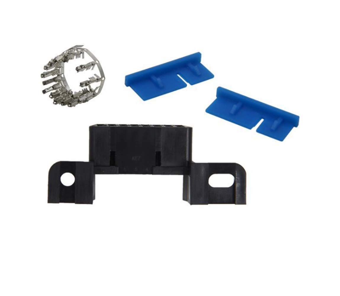 E-Car Connection Universal OBD2 16 Pin Square L Type Car Connection Male/Female Adaptor Plug with Screws (J1962 Female)