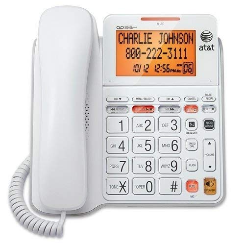 Office Phone Cord, Att Cl4940 Corded Home Desk Line Speaker Landline Phone, White