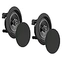 Pyle Ceiling Wall Mount Speakers - 5.25” Pair of 2-Way Midbass Woofer Speaker 1'' Polymer Dome Tweeter Flush Design w/ 80Hz - 20kHz Frequency Response