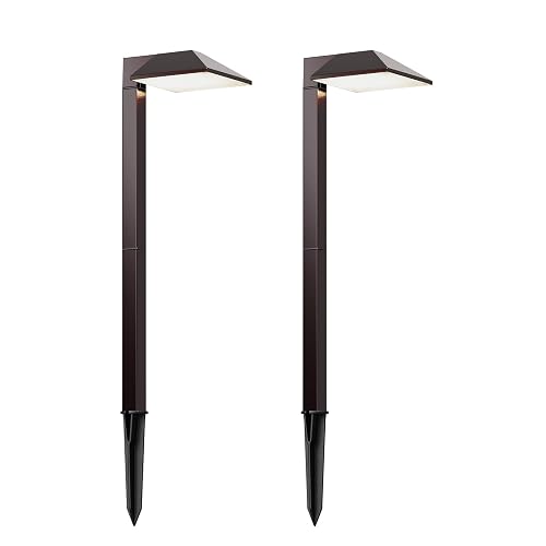 LL LIGHTING LIVING Low Voltage Pathway Lights 2PK Outdoor Landscape Lighting 1.2W 40 Lumen 2700K 12V AC Path Lights with Replacement Bulb Wire