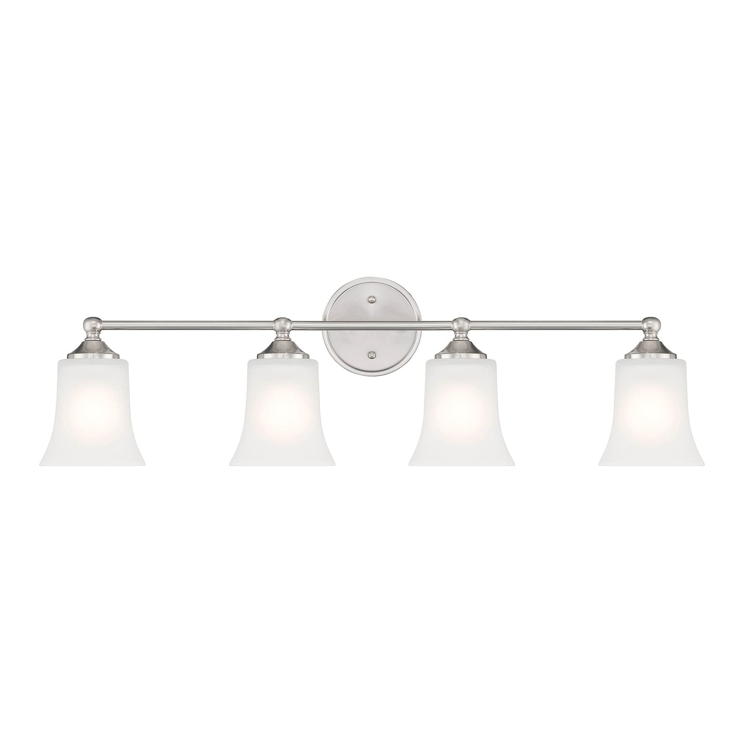DESIGNERS FOUNTAIN Bronson 4 Light Bathroom Vanity Light Fixture, Brushed Nickel, D278M-4B-BN