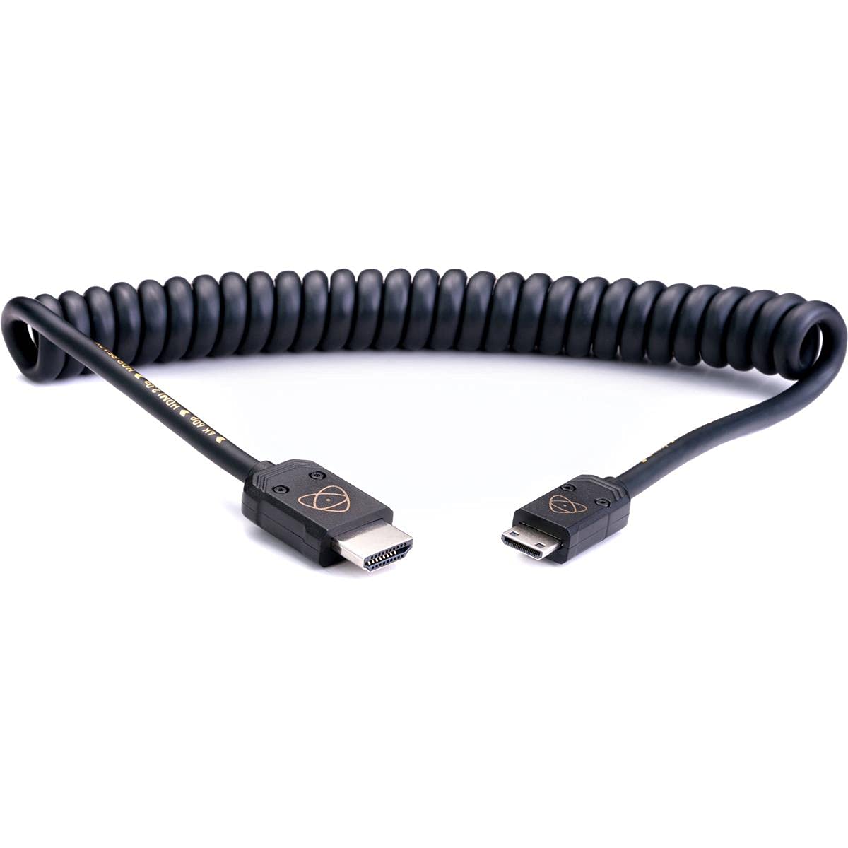 ATOMOS ATOMFLEX PRO HDMI Coiled Cable (Mini to Full 40cm) HDMI 2.0 Compatible Cable ATOM4K60C4