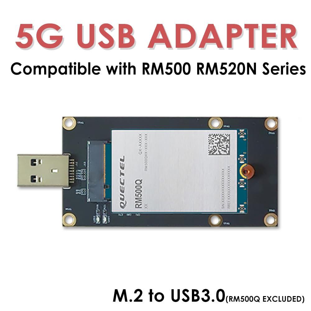 EXVIST 5G LTE USB Adapter M.2 (NGFF) to USB 3.0 Dongle with SIM Card Slot - Compatible with 5G LTE Modules Like Quectel RM500 and RM520N Series