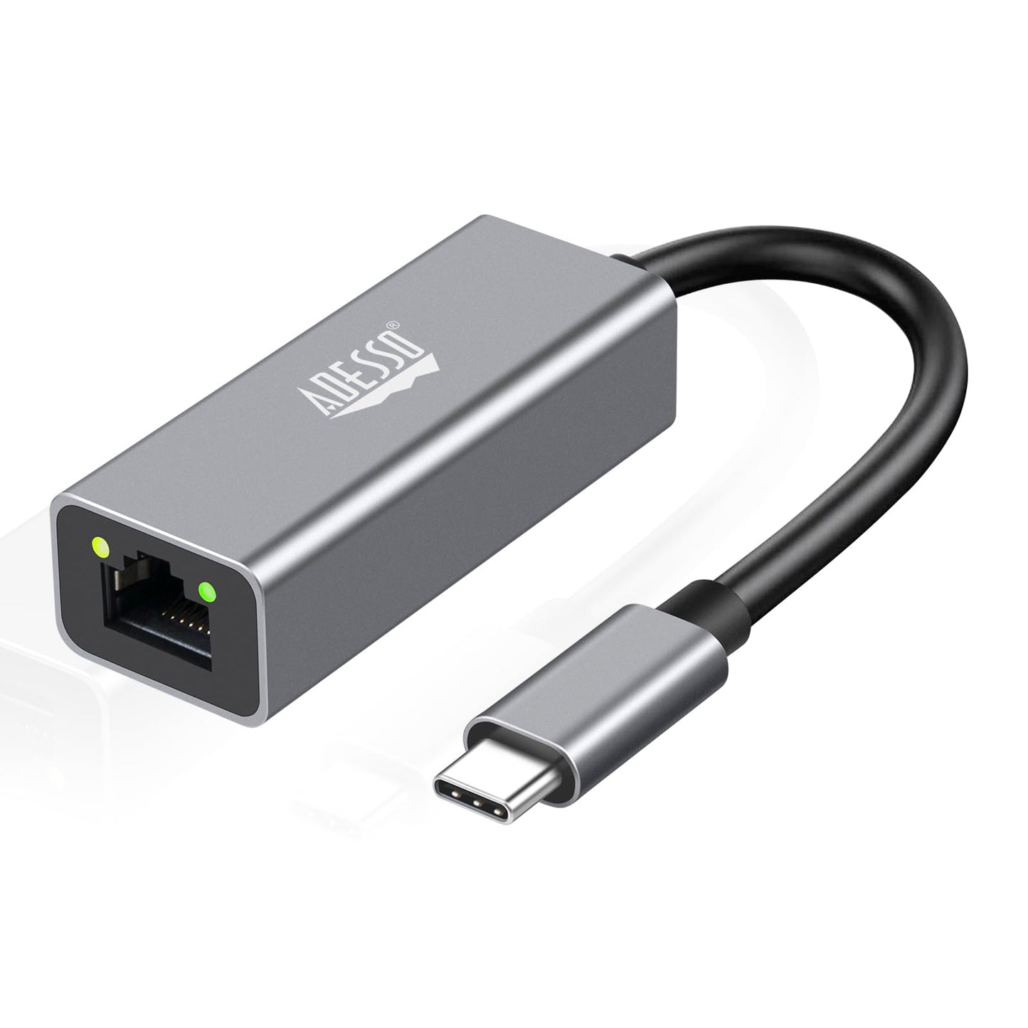 Adesso AUH-5000 USB-C to Ethernet Network Adapter - Gigabit Speed, Aluminum Alloy Case, LED Indicator, Plug & Play, Compatible with Windows, Mac OS