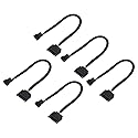 Zopsc Cooling Fan Adapter Cable 15Pin to 4Pin Converter 22AWG Cable SATA Support Power Your Fan with SATA 15Pin Connectors, 5PCS Per Set
