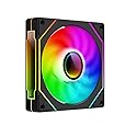 UPSIREN CASE Cooling Fan, Computer Case Fan, 4pin PWM PC Fan, 25mm Thick, 1200/2500RPM Speed, 40/65CFM, Silent CPU Cooling Fan (1, Black, 12CM)