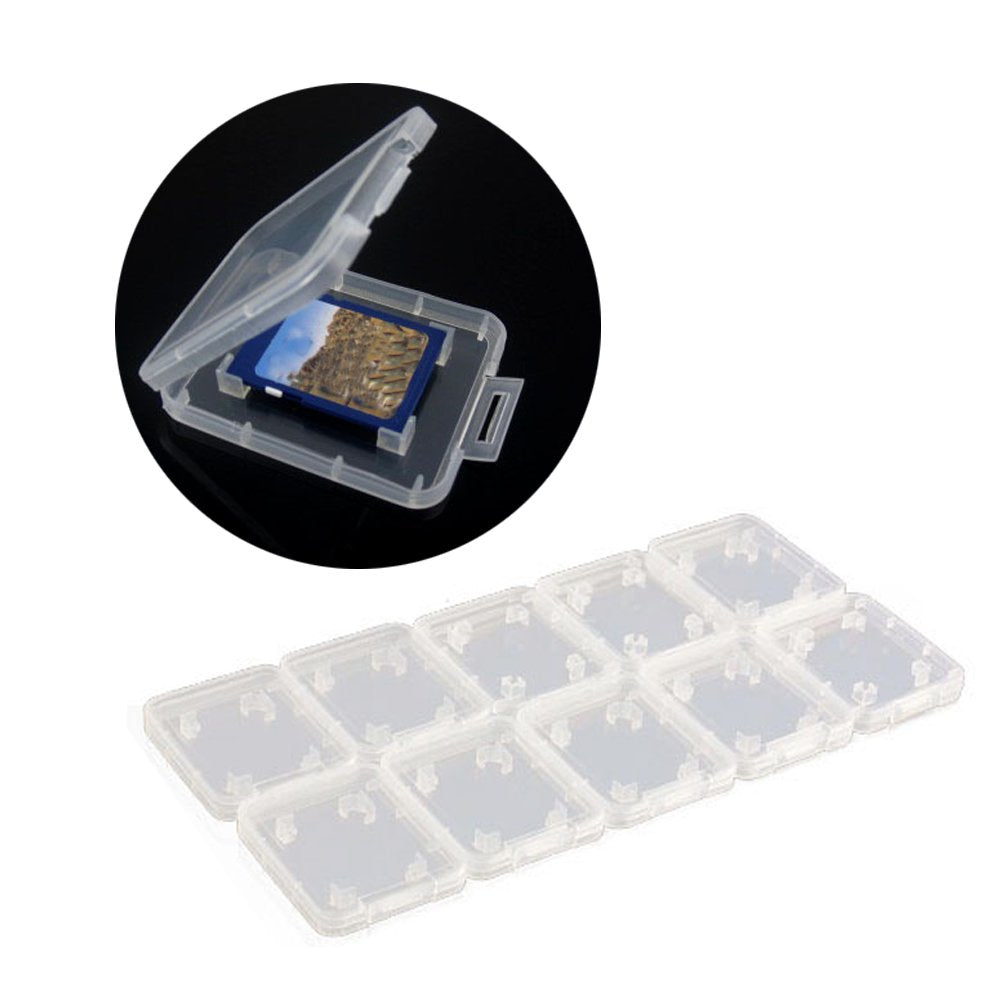 Plastic Memory Card Storage Case Compatible with SD MMC/SDHC PRO Duo White (10 PCS)