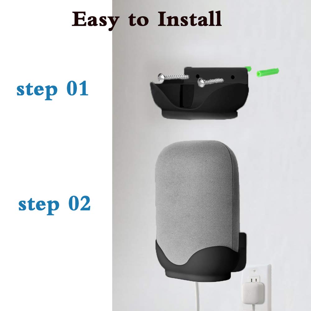 2 Pack Wall Mount Compatible with Google Nest Audio Speaker,Built in Cord Management Easy Install,Stable Stand Google Nest Audio Smart Speaker Holder