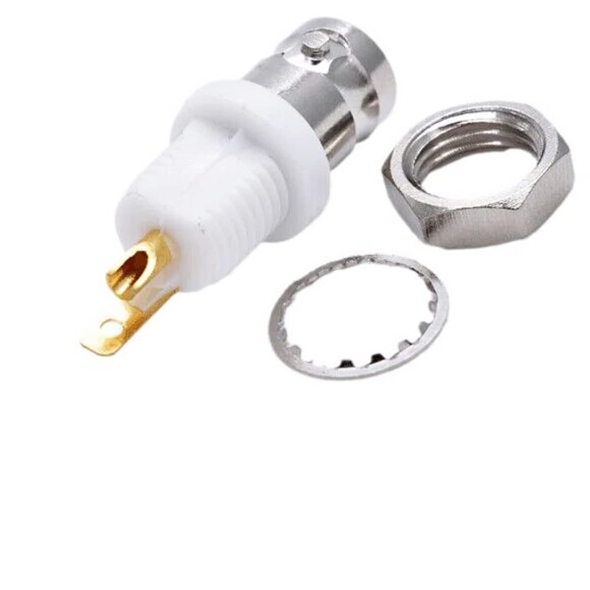 BNC Female Jack Bulkhead Solder Panel Mount Insulated Coax Rf Connector, Pack of 8