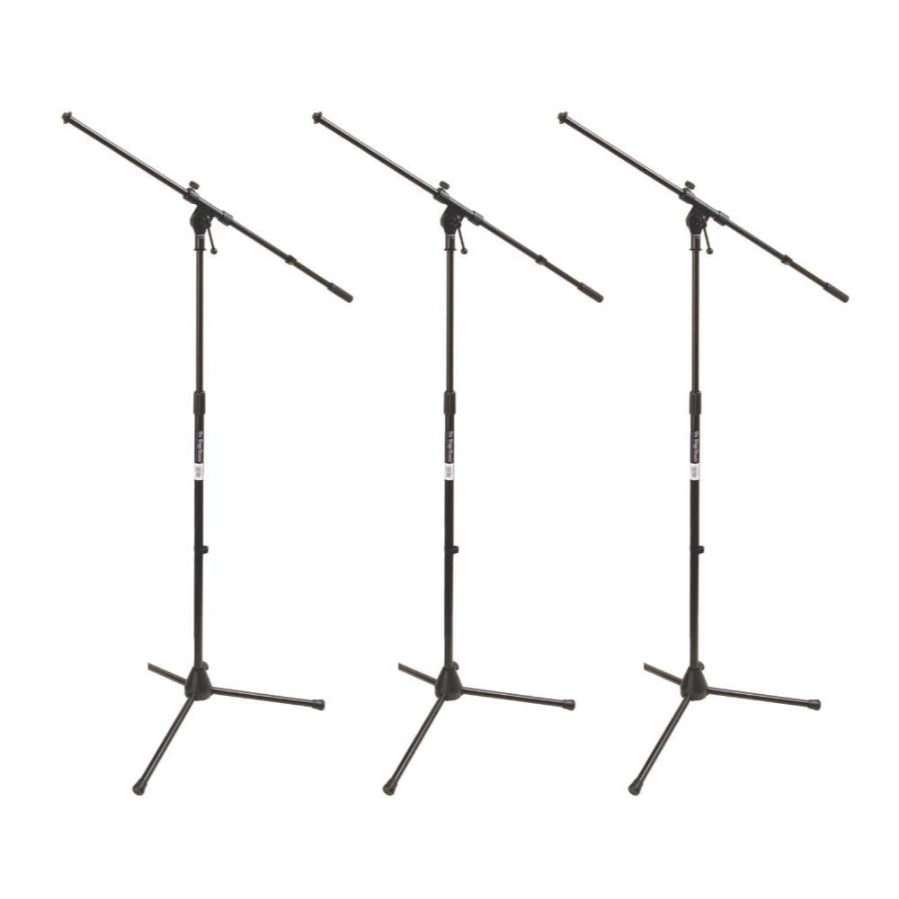On Stage MS7701B Euro Boom Microphone Stand Bundle (Black) (3 Items)