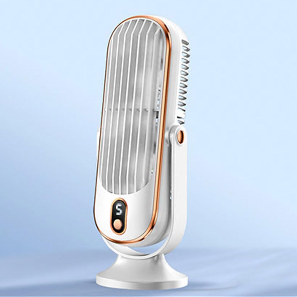 HatLeb Portable Desktop Fan 5 Speeds Quiet Desk Cooling Fan for Bedroom Office (White)