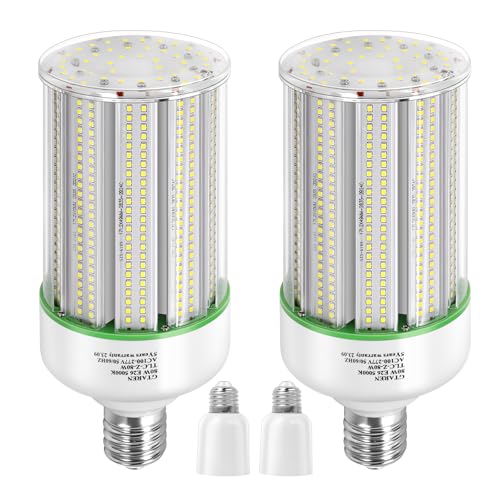 GTAREN 80W LED Corn Light Bulb 2pack,250 Watt Metal Halide HPS CFL HID lamp LED Replacement,5000K E39 Mogul Base,for Street and Area Lighting Bay
