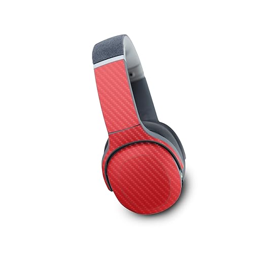 MightySkins Carbon Fiber Skin Compatible with Skullcandy Crusher Evo Wireless - Solid Red | Protective, Durable Textured Carbon Fiber Finish | Easy…