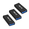 rgzhihuifz 3 Pack USB 3.0 AF/AF Plug Type A Female to Type A Female Adapter Connector Converter Compatible with Laptop Computer Hard Drive Printer…