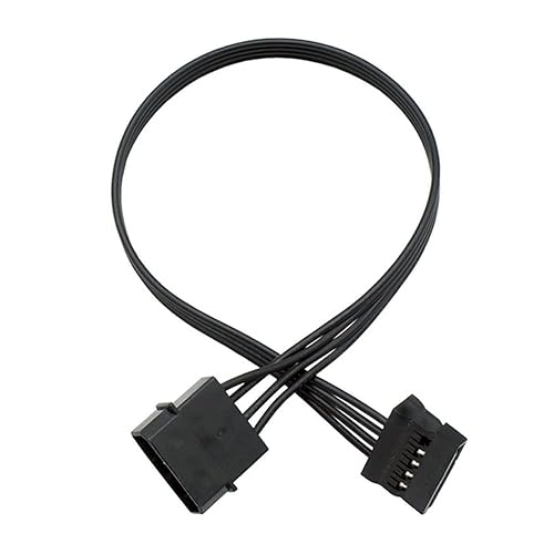 Molex 4 Pin Male to SATA Female Power Supply Cable, YiKaiEn 15 Pin SATA Power Splitter Converter Adapter Cable Hard Drive HDD SSD Extension Cable
