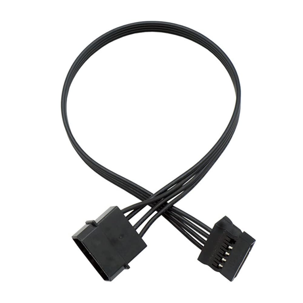 Molex 4 Pin Male to SATA Female Power Supply Cable, YiKaiEn 15 Pin SATA Power Splitter Converter Adapter Cable Hard Drive HDD SSD Extension Cable