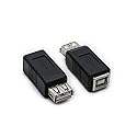 rgzhihuifz 2 Pack USB 2.0 AF/BF Plug Type A Female to Type B Female Adapter Connector Converter Compatible with Laptop Computer Hard Drive Printer…