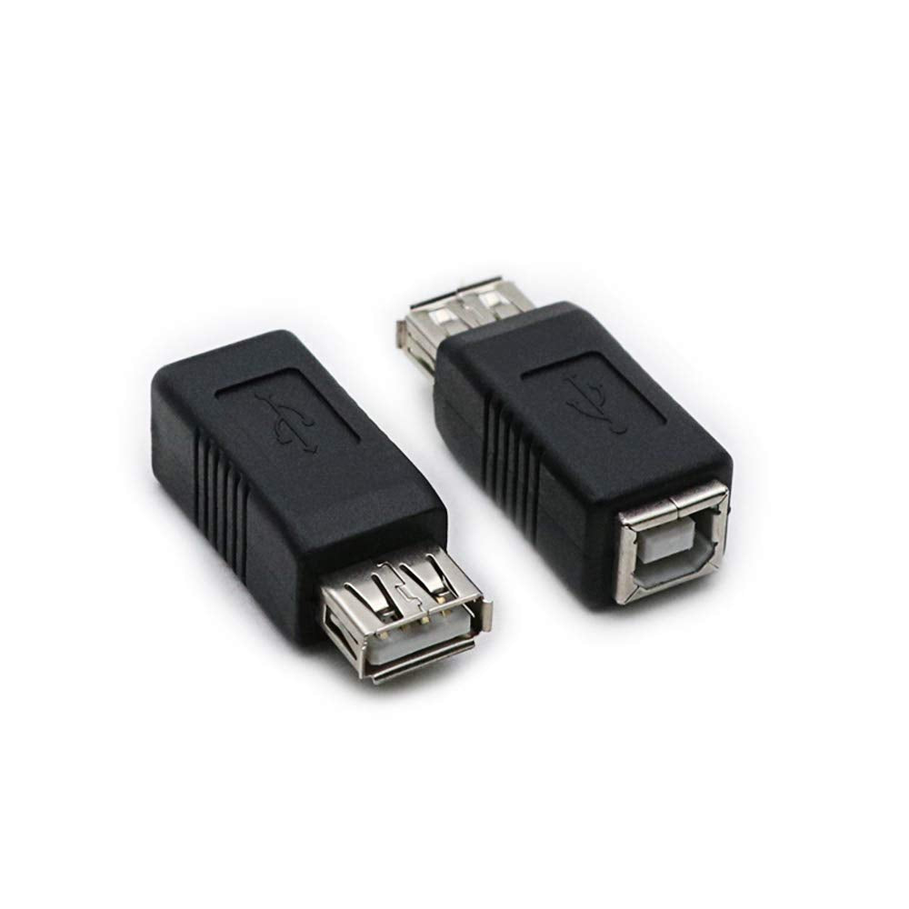 rgzhihuifz 2 Pack USB 2.0 AF/BF Plug Type A Female to Type B Female Adapter Connector Converter Compatible with Laptop Computer Hard Drive Printer…