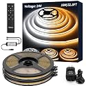 Ustarus COB LED Strip Lights White 32.8ft, Dimmable Tunable White 2700K-6500K, No Spot Continuous LED Light Strip, CRI93+, RF Remote, Flexible LED