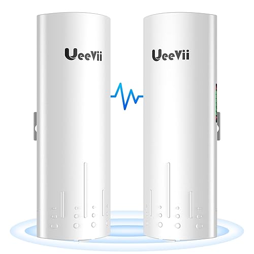 Wireless Bridge Point to Point Outdoor: UeeVii CPE450 5.8G 3Km Long Range Wi-Fi Bridge for Extend Network to Barn and Surveillance Range - Work