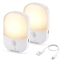 Hiwrolat Rechargeable Battery Night Light with Motion Sensor for Hallway Bedroom Bathroom Kitchen Living Room Stairs Stick On Anywhere Dimmable LED