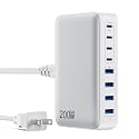 USB C Charger 200W USB C Charger Block,Upgraded GaN III 8-Port Fast Charging Station Hub,PD 65W Laptop Charging Adapter Compatible with MacBook