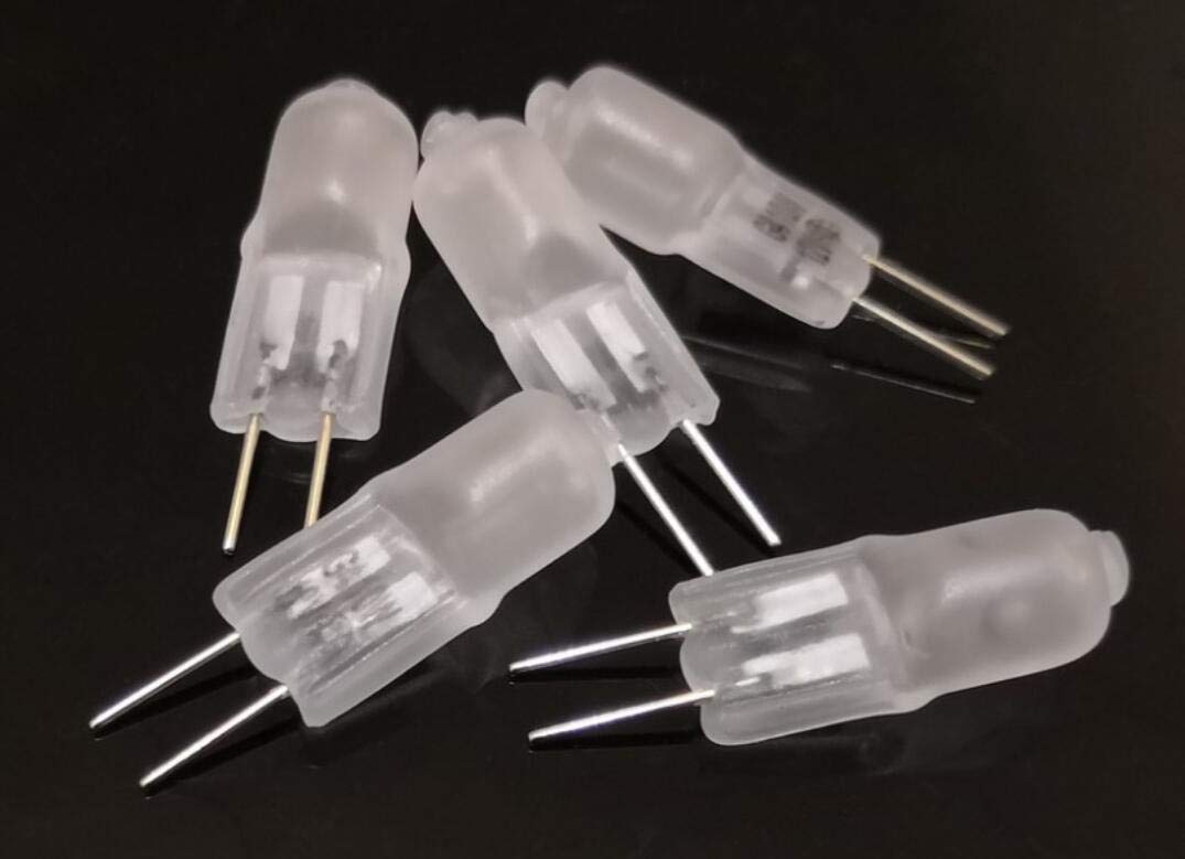10W Halogen Bulbs G4 10W 12V Halogen Light Lamps G4 Base Halogen 10W 12 Volt T3 JC Lamp Halogen Bulbs,G4 Bi-Pin Base,Low Voltage 12V, Frosted Glass