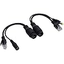 12V PoE Adapter, Power Over Ethernet Passive POE Adapter Cable Splitter Injector for Surveillance Camera(Black)