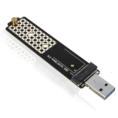 Qphone12 M.2 to USB Adapter, USB3.1 to M.2 NVME Hard Disk Enclosure NGFF PCI-E Protocol, Compatible with NVMe (PCI-e) M Key SSD & (B+M Key SATA Based)