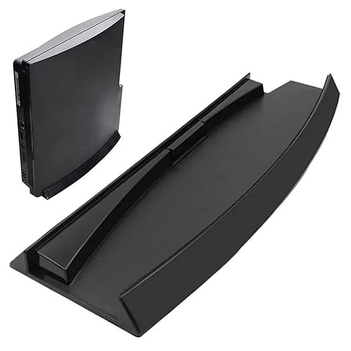 KlsyChry Stand for PlayStation PS3 Slim (2000 or 3000 Series) Compatible Holder Vertical Stand Mount - Black