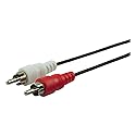 GE 12ft. RCA Audio Cable, 2-RCA Connectors on Each End, Color-Coded, Male-to-Male Connections, Connects Audio Components to Home Theater Receivers