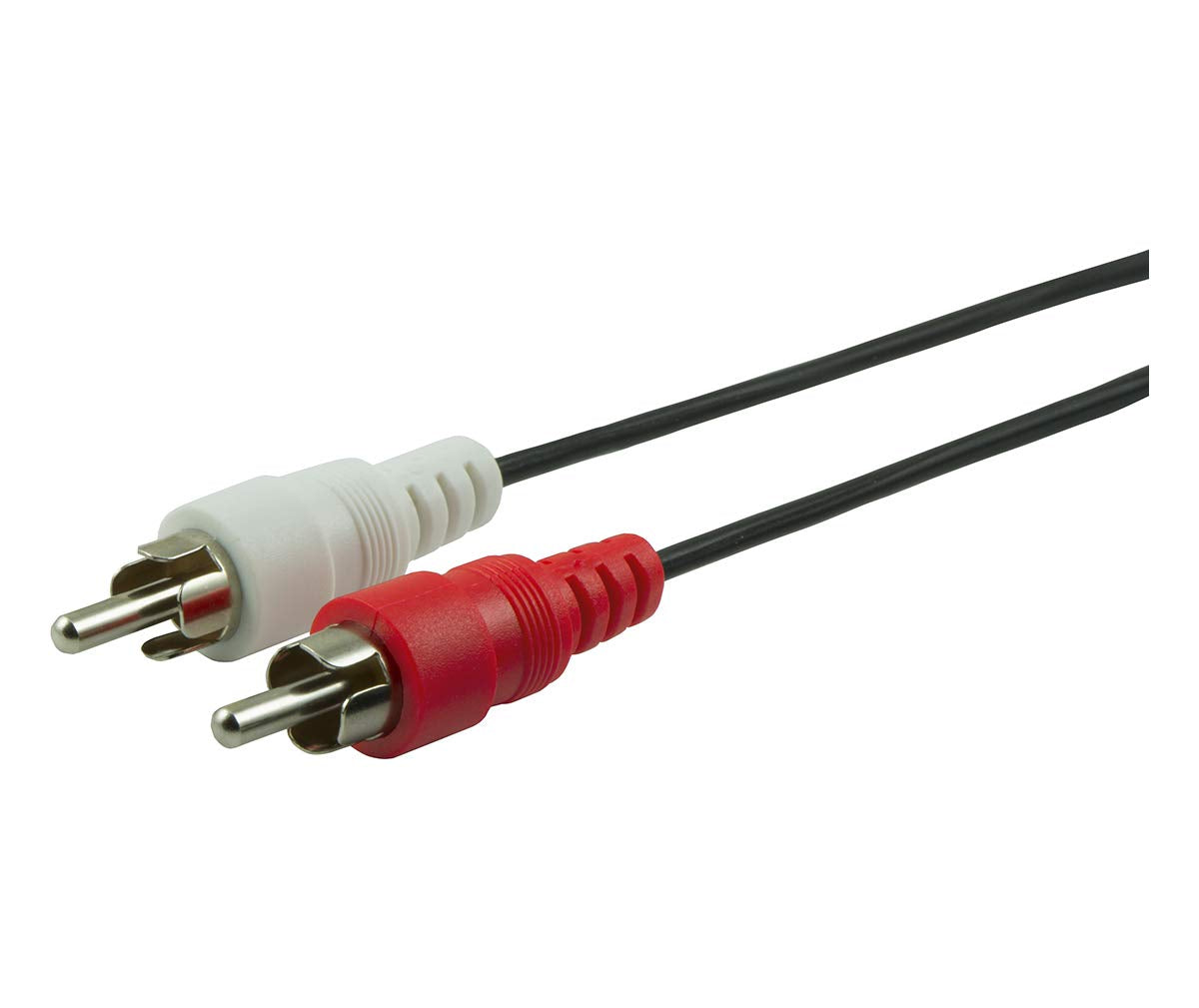 GE 12ft. RCA Audio Cable, 2-RCA Connectors on Each End, Color-Coded, Male-to-Male Connections, Connects Audio Components to Home Theater Receivers