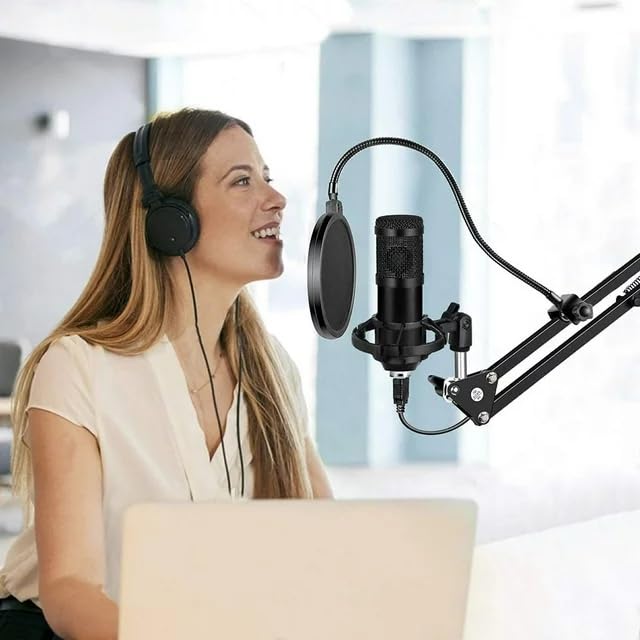MEKOFO Condenser Microphone,PC Computer Podcast USB Condenser Microphone Cardioid Metal Mic Kit for Recording, Podcasting, Home Studio, YouTube