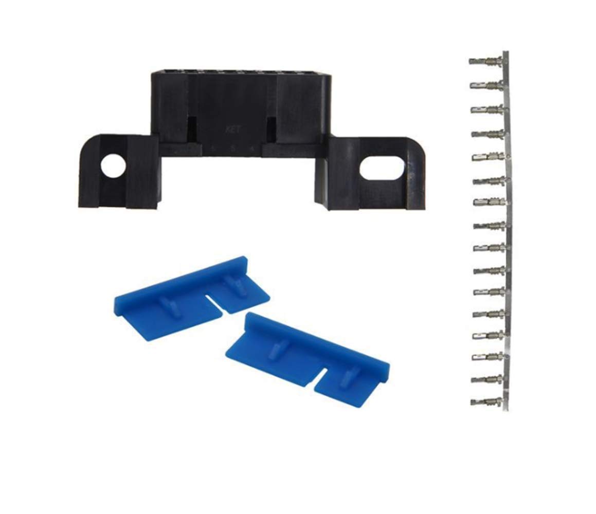 E-Car Connection Universal OBD2 16 Pin Square L Type Car Connection Male/Female Adaptor Plug with Screws (J1962 Female)