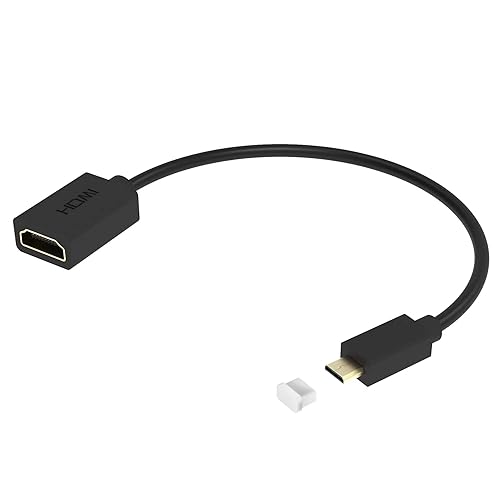 Micro HDMI to HDMI Adapter, 4K Mirco HDMI Male to HDMI Female Cable(Type D to Type A), Support 1080P 3D, for GoPro Hero8/7/6/5, Raspberry pi 4, Sony
